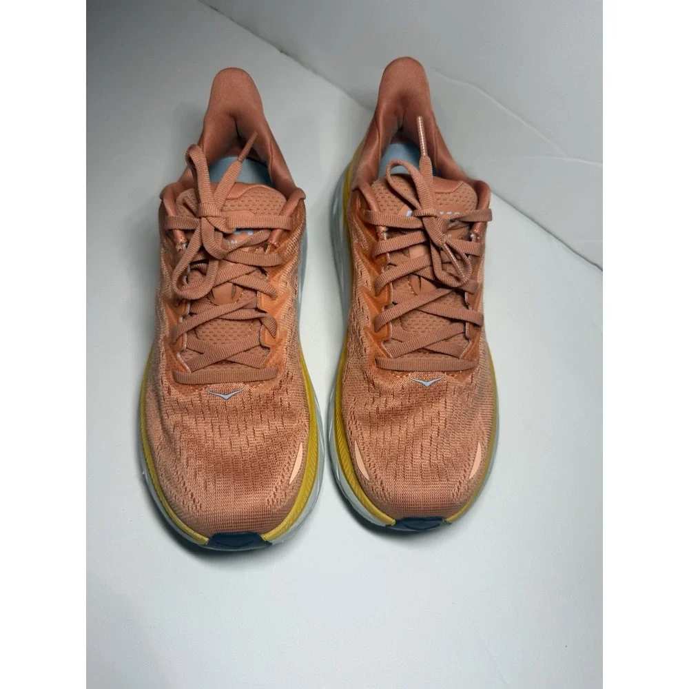 Hoka One One Clifton 8 Running Shoes Womens Size 7B Orange Yellow